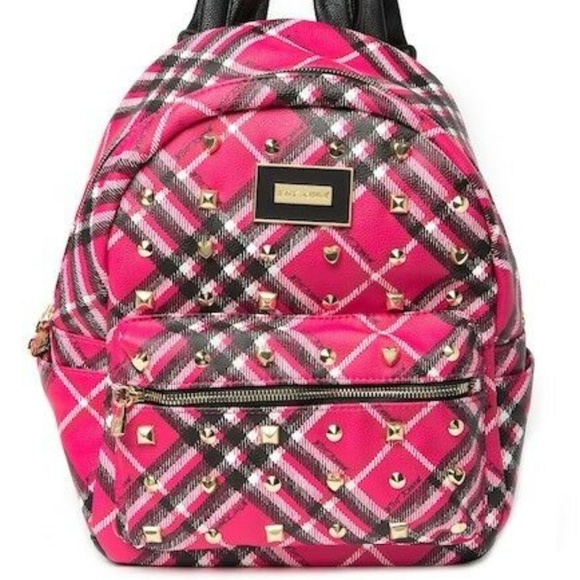 Betsey Johnson Handbags - Betsey Johnson FUCHSIA STRIPED BACKPACK